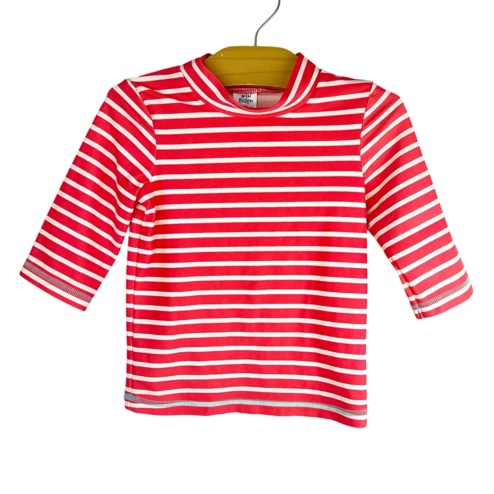 Mini Boden Striped 3/4 Sleeve Rash Guard Swim Shirt Size 2-3 Years